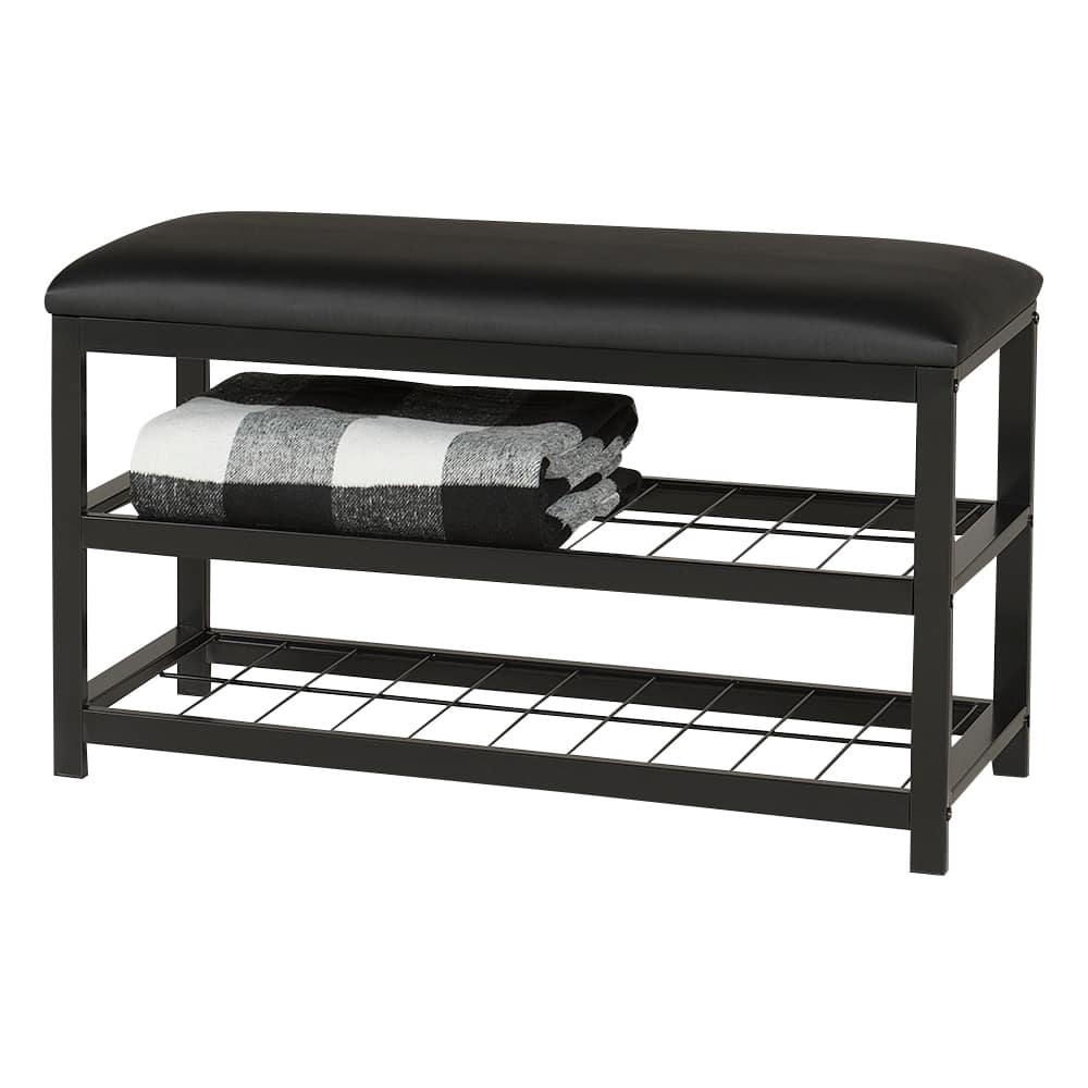Banc avec rangement pour chaussures noir 31 1/2 po