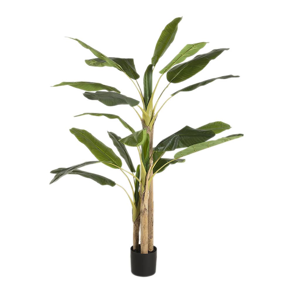 Plante artificielle bananier avec pot en plastique noir 75 po VERTUO