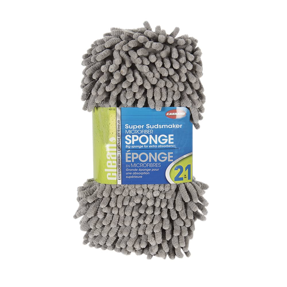 Éponge en microfibres chenilles longues 2-en-1