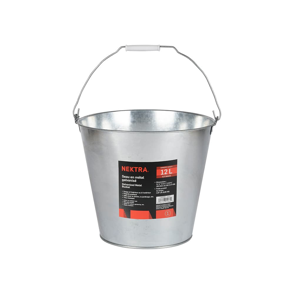 Seau galvanisé 12&nbsp;L