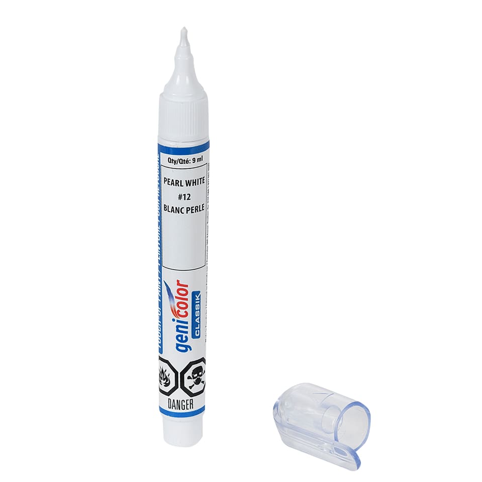 Stylo de retouches pour automobiles Genicolor 9&nbsp;ml blanc&nbsp;perle&nbsp;n° 12