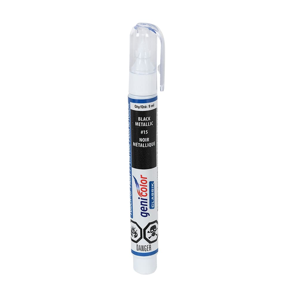 Stylo de retouches pour automobiles Genicolor 9 ml noir métallique n° 15