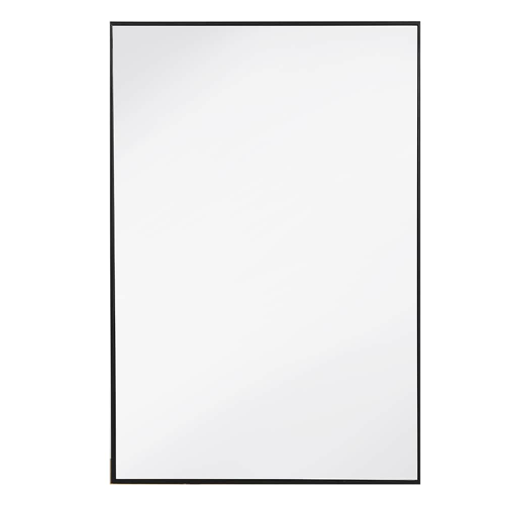 Miroir Moderna rectangulaire  avec cadre en plastique  noir 17 po x 25 po