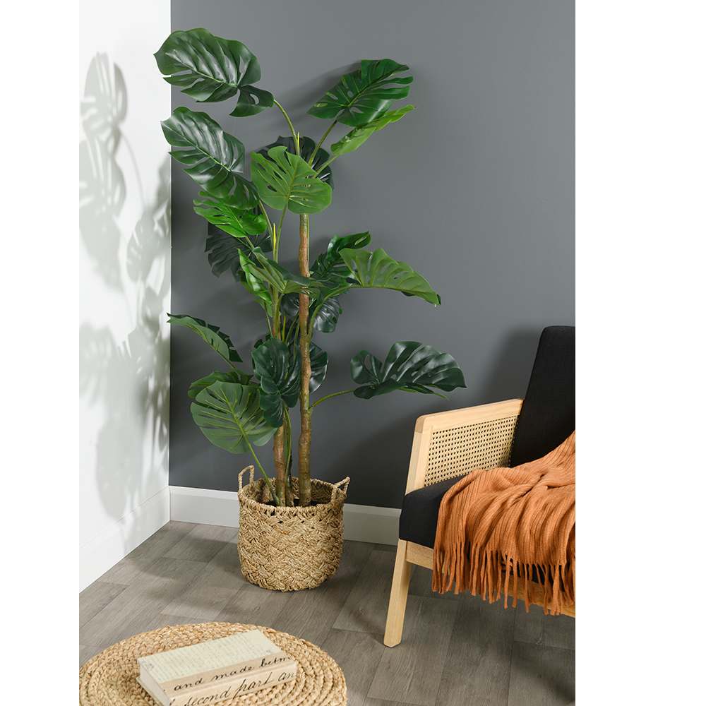 Plante artificielle Monstera avec pot en plastique noir 63 po VERTUO