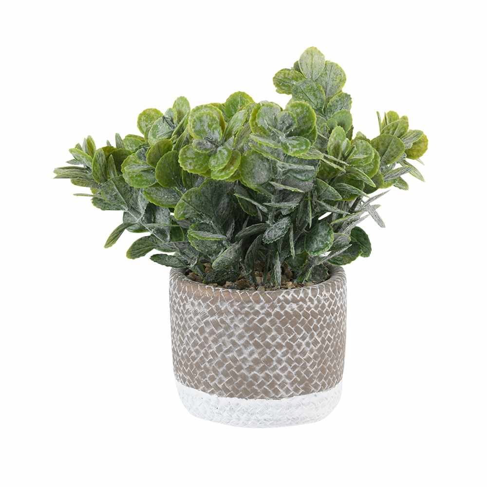 Plante artificielle avec pot en céramique gris et blanc VERTUO