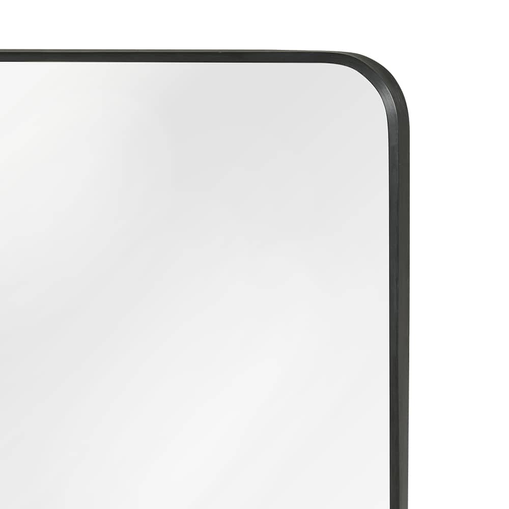 Miroir rectangulaire avec cadre en aluminium noir 17 po x 53 po