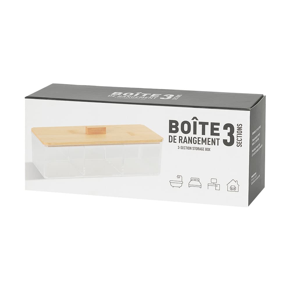 Boîte de rangement 3 sections