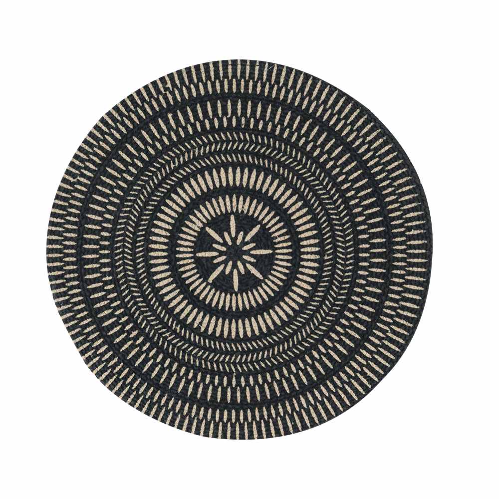 Napperon rond à motifs noir 15&nbsp;po VERTUO