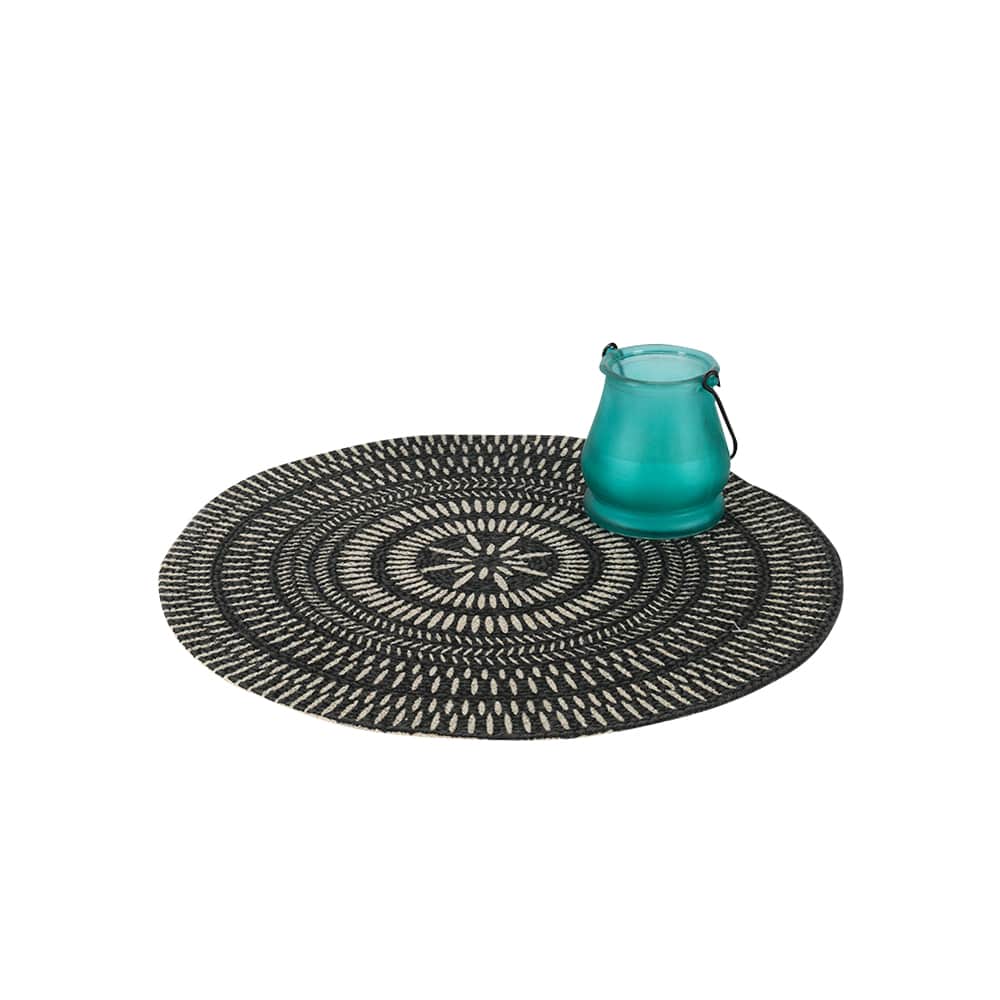 Napperon rond à motifs noir 15&nbsp;po VERTUO