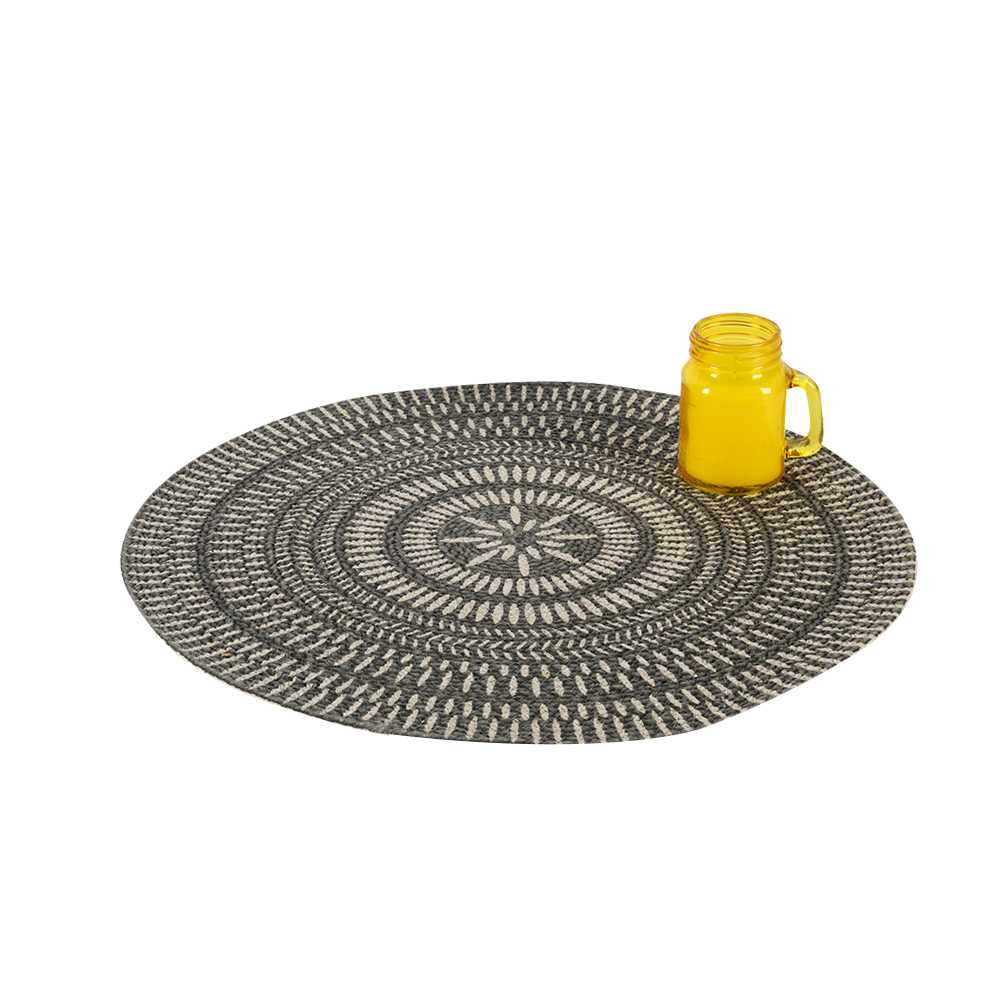 Napperon rond à motifs gris 15&nbsp;po VERTUO