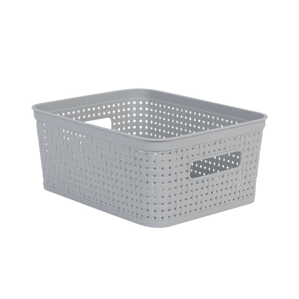 Panier de rangement en plastique gris 10 1/8&nbsp;po