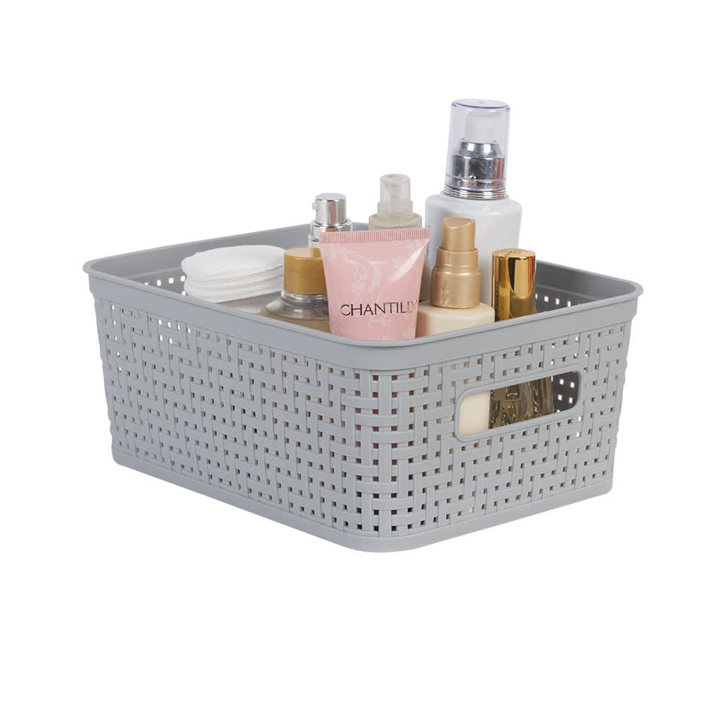 Panier de rangement en plastique gris 10 1/8&nbsp;po