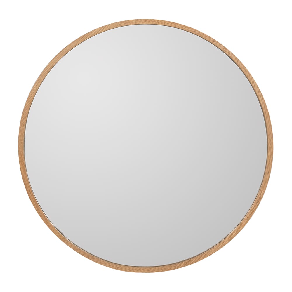 Miroir Vasto rond avec cadre en fibre de bois fini naturel  28 po