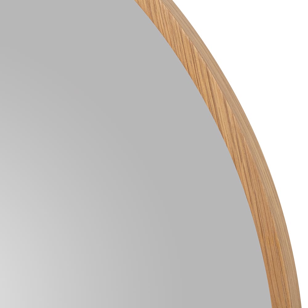 Miroir Vasto rond avec cadre en fibre de bois fini naturel  28 po