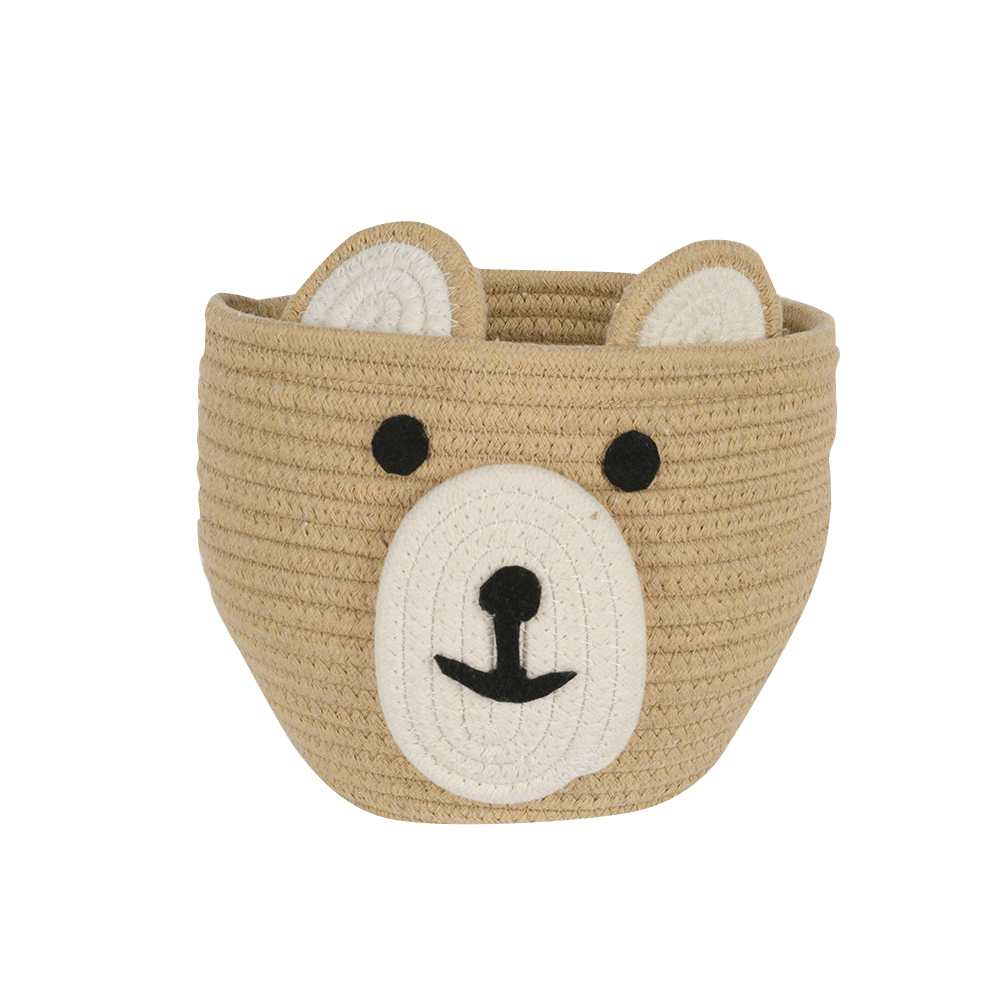 Panier de rangement Ours en polyester et coton brun 7 1/8 po VERTUO