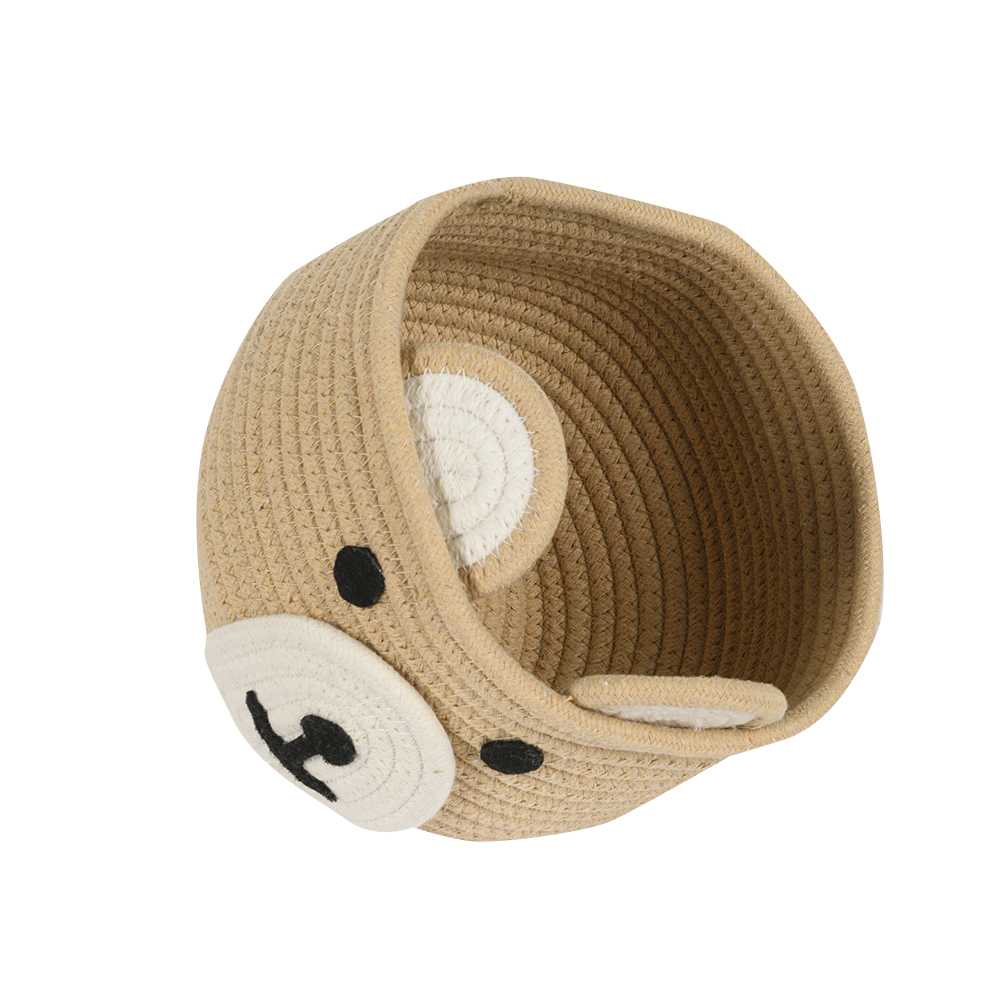 Panier de rangement Ours en polyester et coton brun 7 1/8 po VERTUO