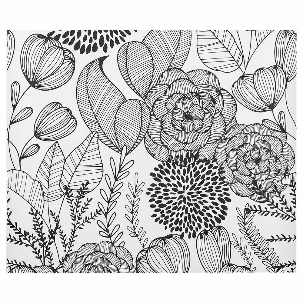 Papier peint Peler & Coller jardin noir et blanc