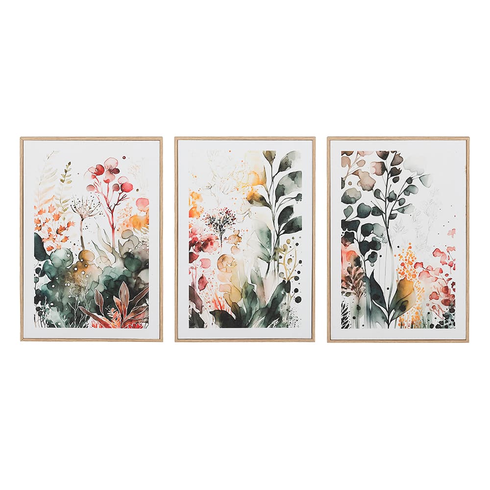 Ensemble de 3 reproductions sur toile Nature colorée 7 7/8 po x 11 3/4 po VERTUO