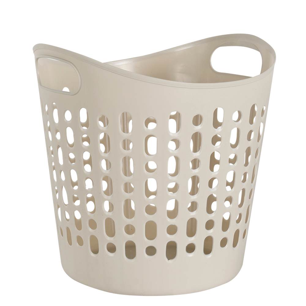 Panier à linge en plastique beige 32 L