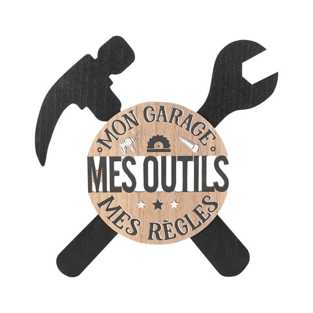 Décoration murale Mon garage mes outils mes règles