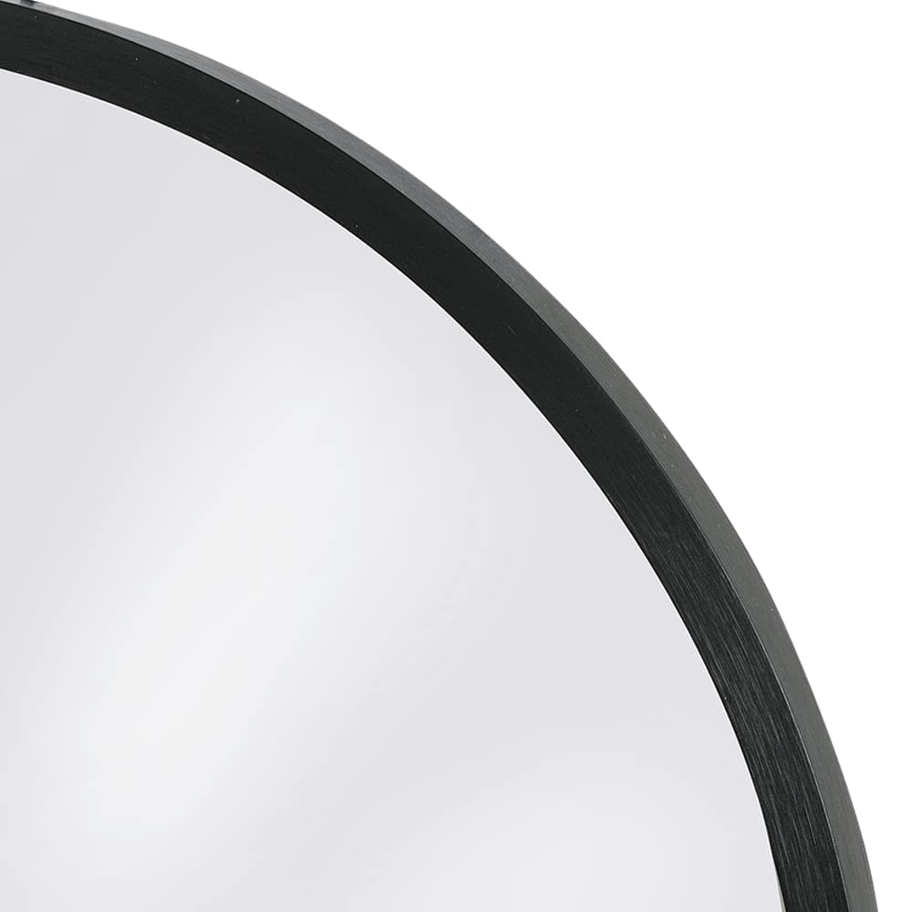 Miroir moderne en arche avec cadre en aluminium noir 24 po x 36 po