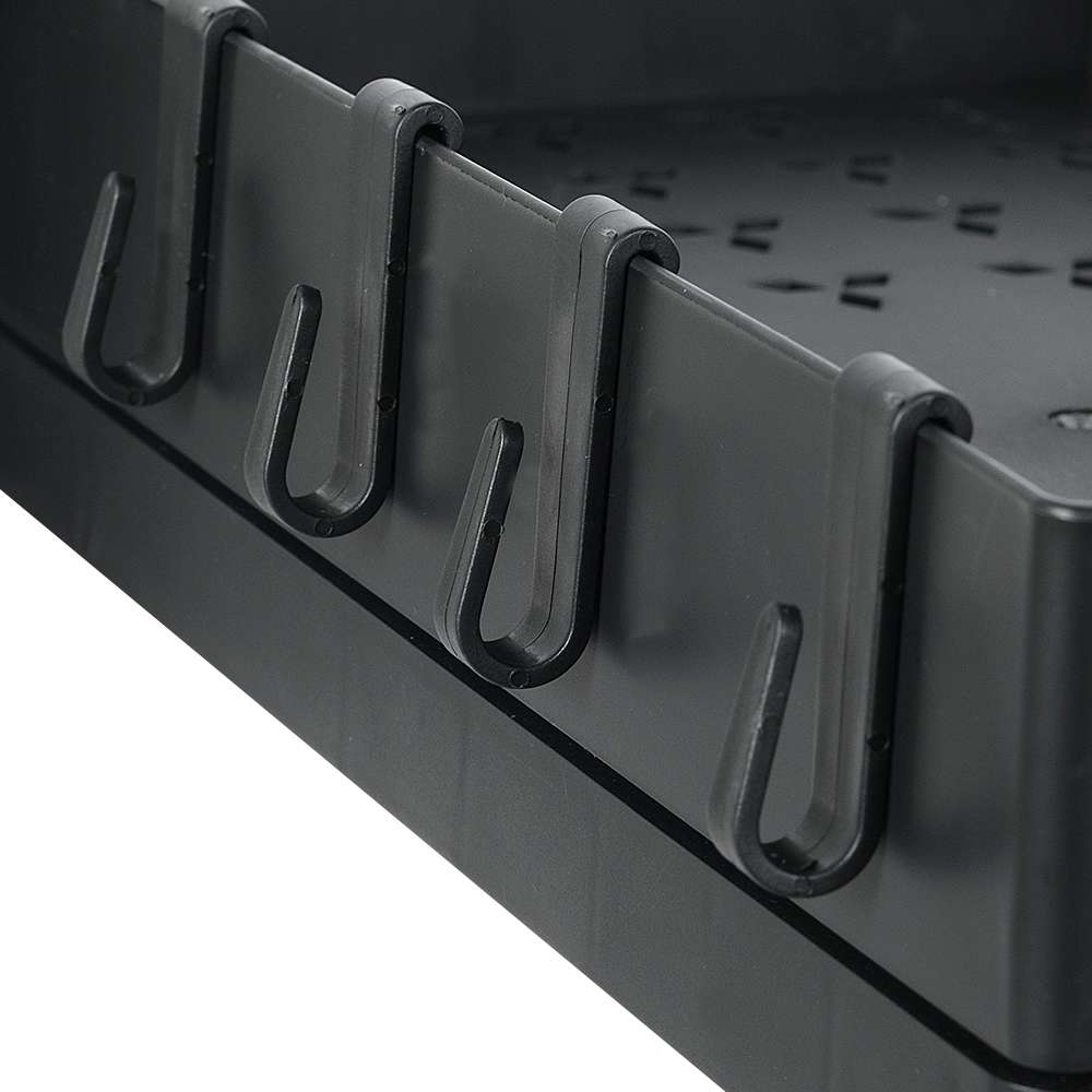 Étagère noire à 2 tablettes