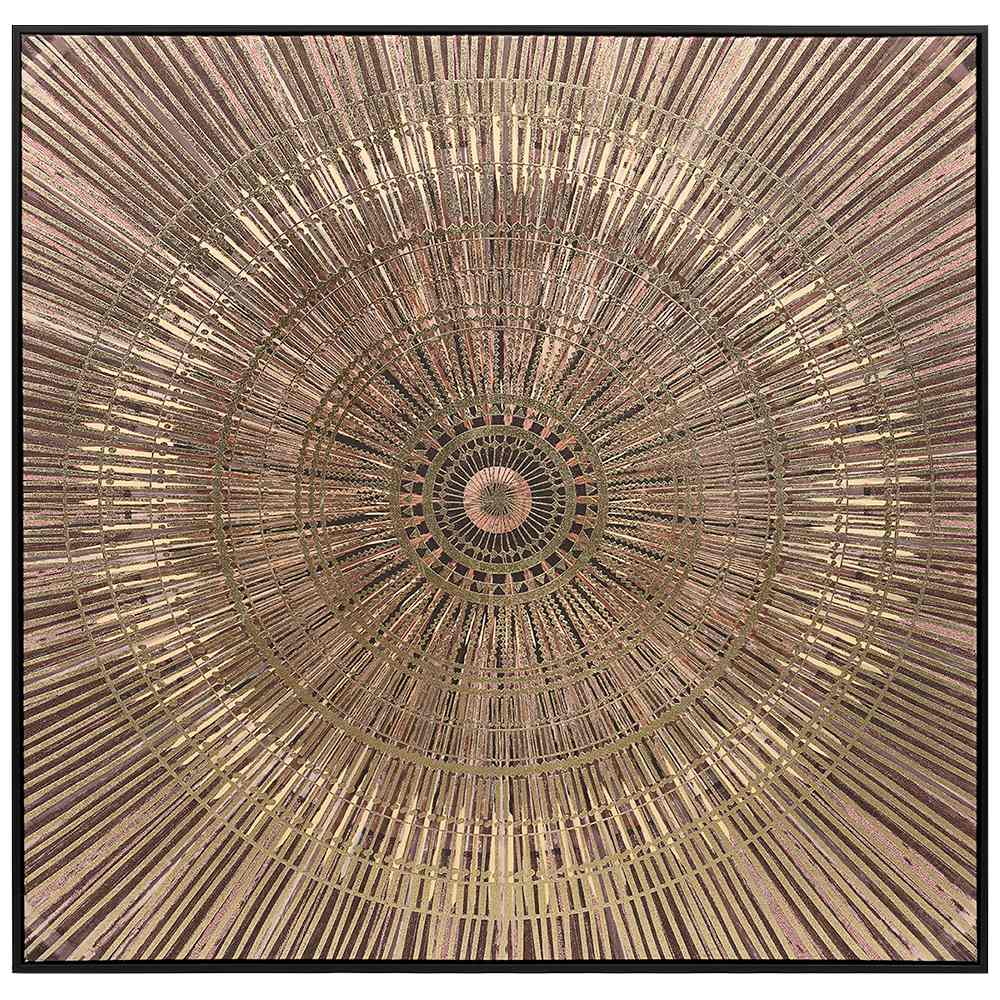 Reproduction sur toile Rayons dorés 39 3/8 po x 39 3/8 po VERTUO