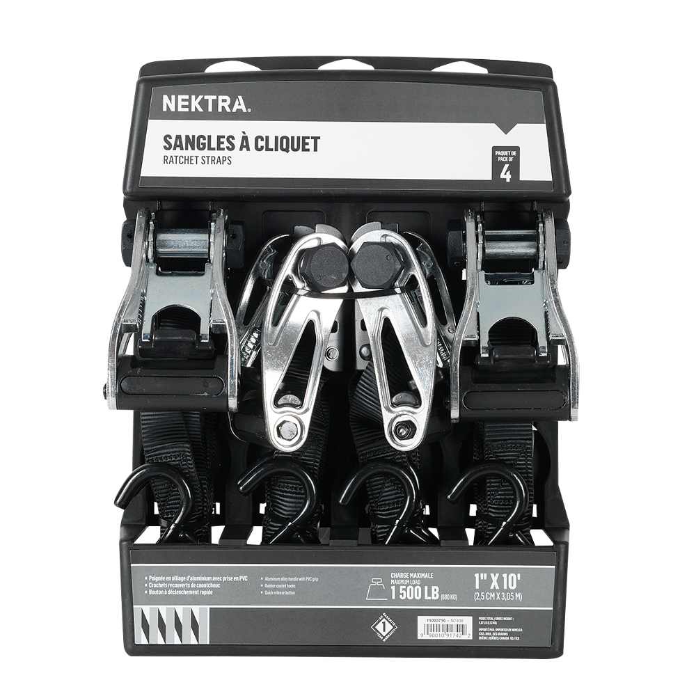 Sangles à cliquet 1 po x 10 pi Pqt/4 NEKTRA