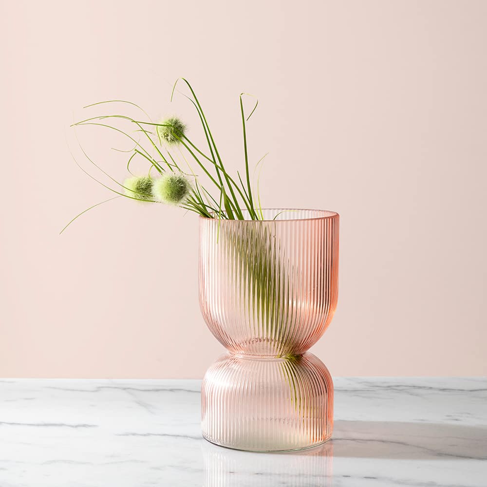 Vase décoratif en verre rose VERTUO