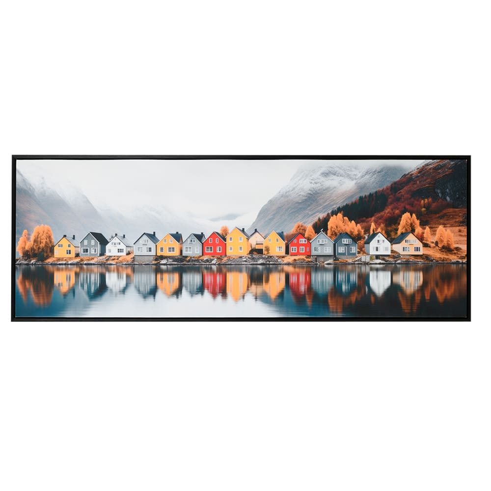 Reproduction sur toile Maisons colorées 55 1/8 po x 19 5/8 po VERTUO