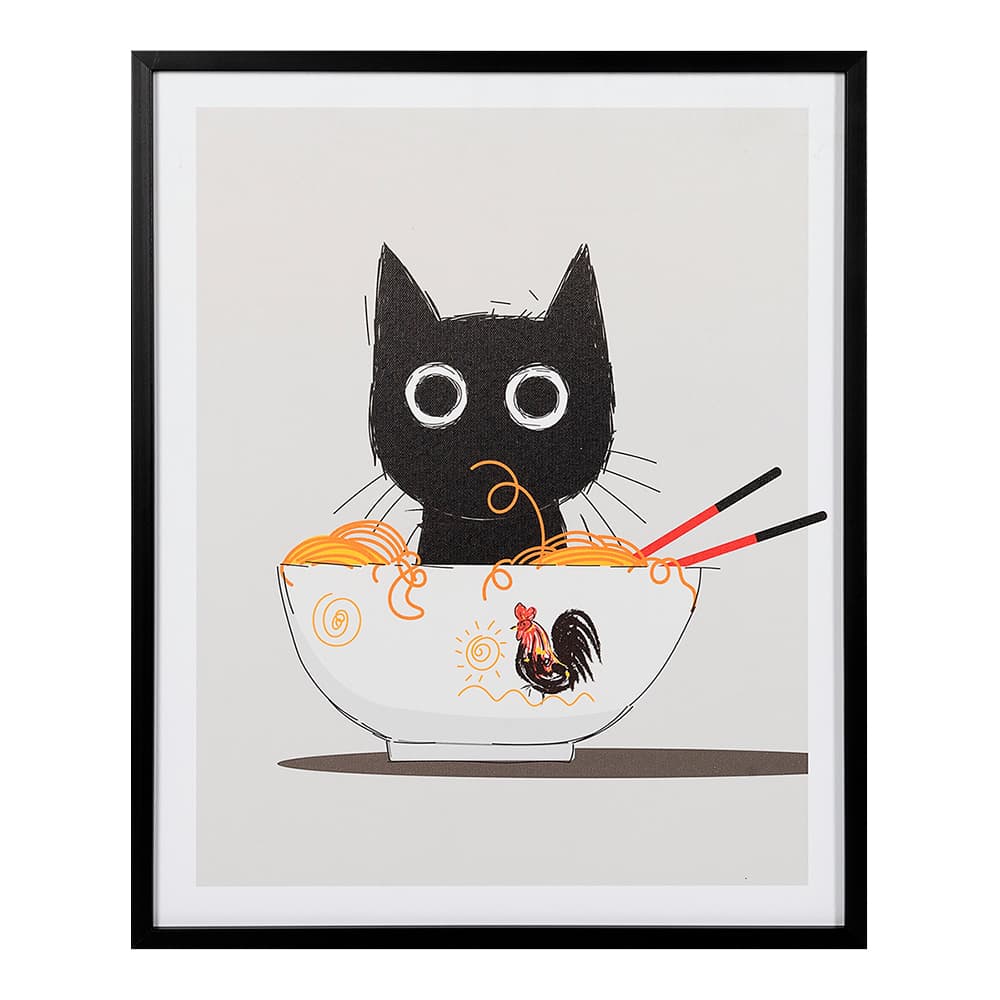 Reproduction sur toile Chat noir 15 3/4 po x 19 5/8 po VERTUO