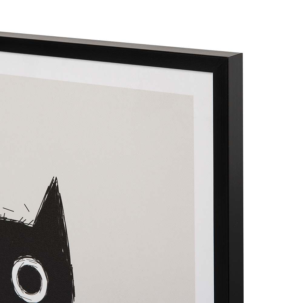 Reproduction sur toile Chat noir 15 3/4 po x 19 5/8 po VERTUO