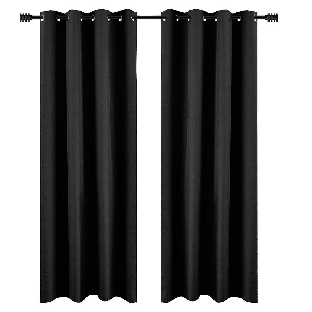 Rideaux coupe-lumière à œillets noir 54&nbsp;po&nbsp;x&nbsp;84&nbsp;po&nbsp;Pqt/2 VERTUO