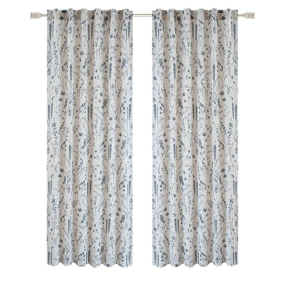 Rideaux semi-opaques à passants dissimulés Botanique 54&nbsp;po&nbsp;x&nbsp;84&nbsp;po&nbsp;Pqt/2 VERTUO