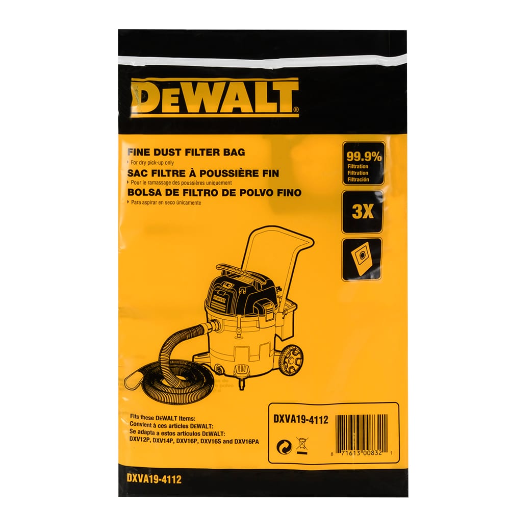 DEWALT High-Efficiency Filter Bags 12-16 Gallon Pkg/3
