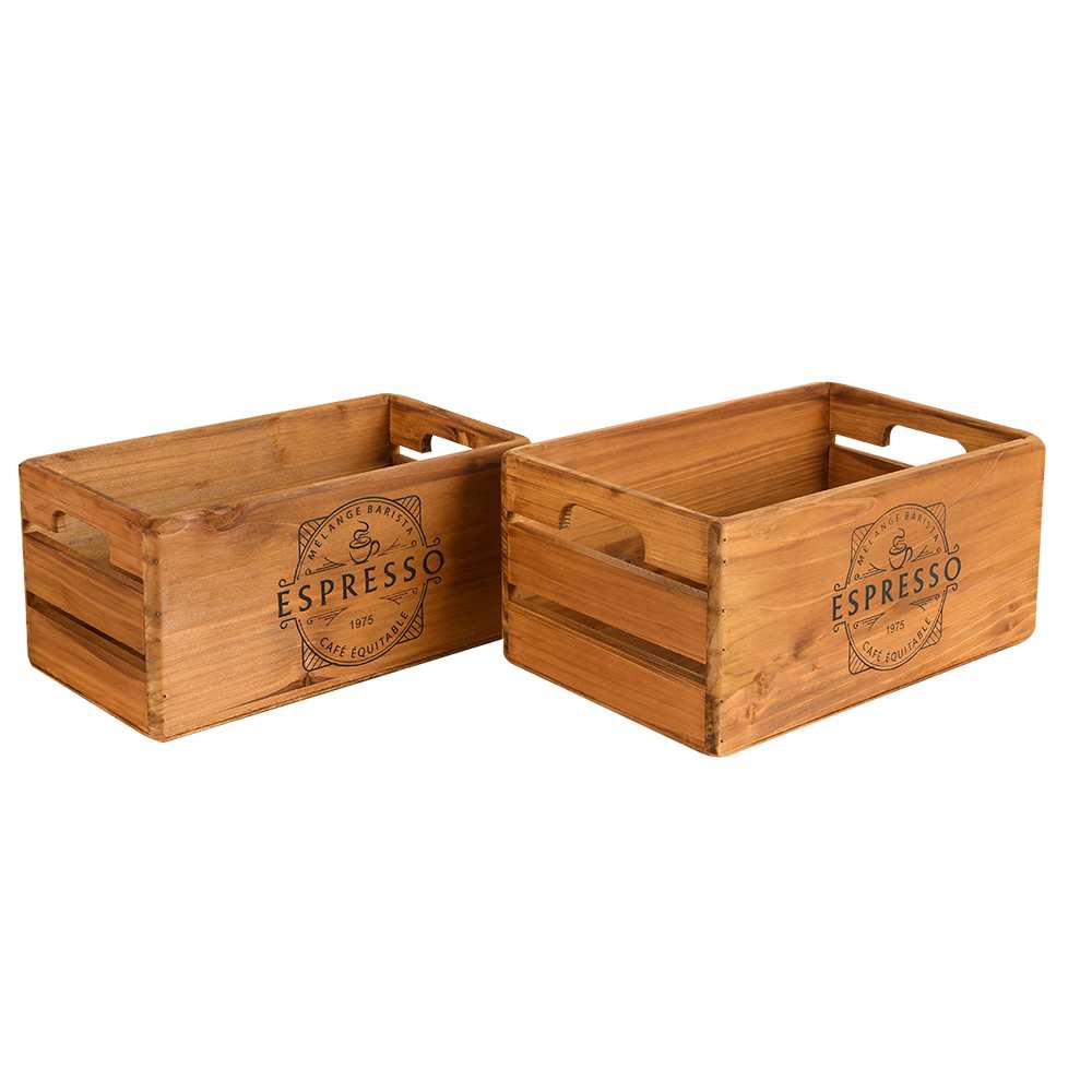 Ensemble de 2 boîtes décoratives en bois VERTUO