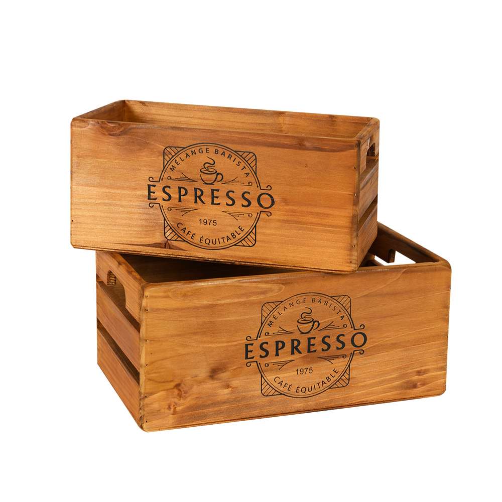 Ensemble de 2 boîtes décoratives en bois VERTUO