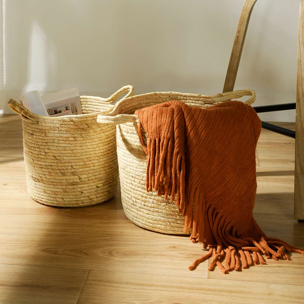 Ensemble de 2 paniers de rangement en fibres naturelles Simbad VERTUO