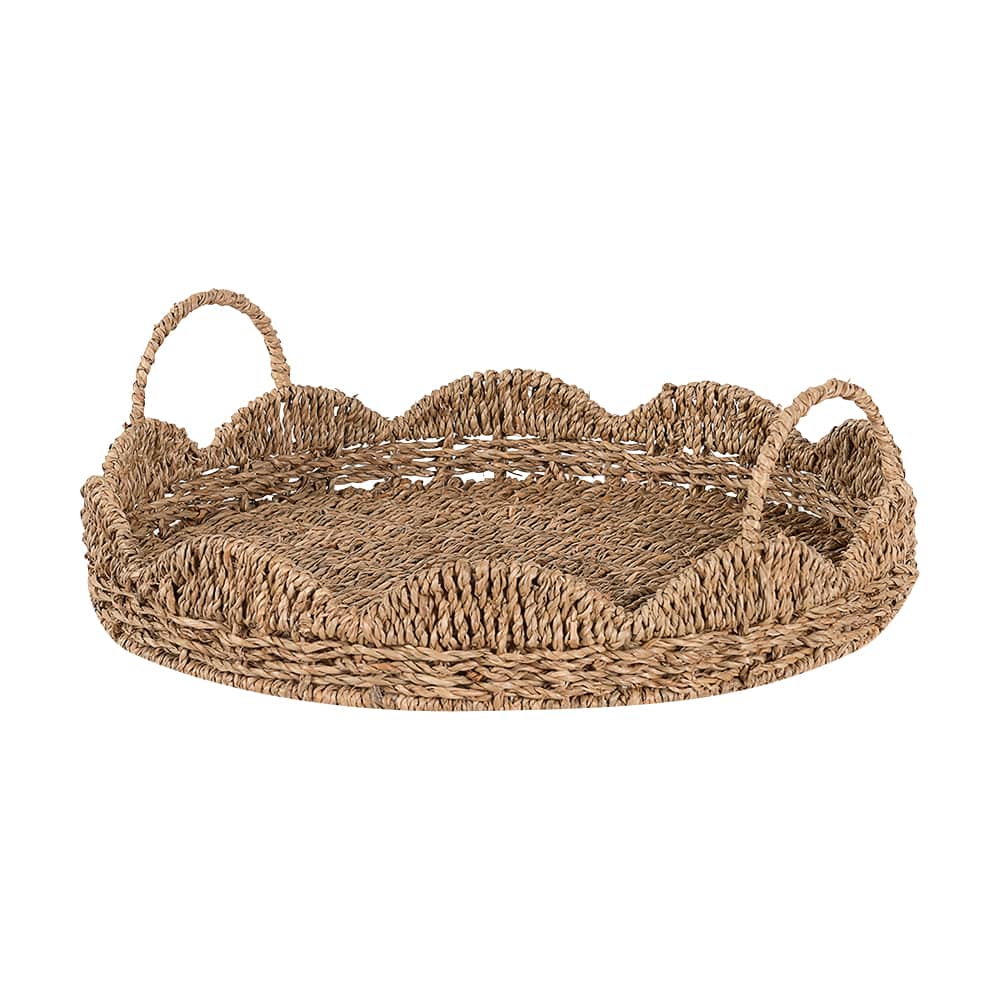 Plateau décoratif rond en rotin VERTUO