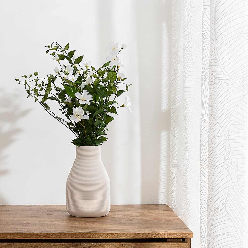 Fleur artificielle avec vase en céramique blanc VERTUO