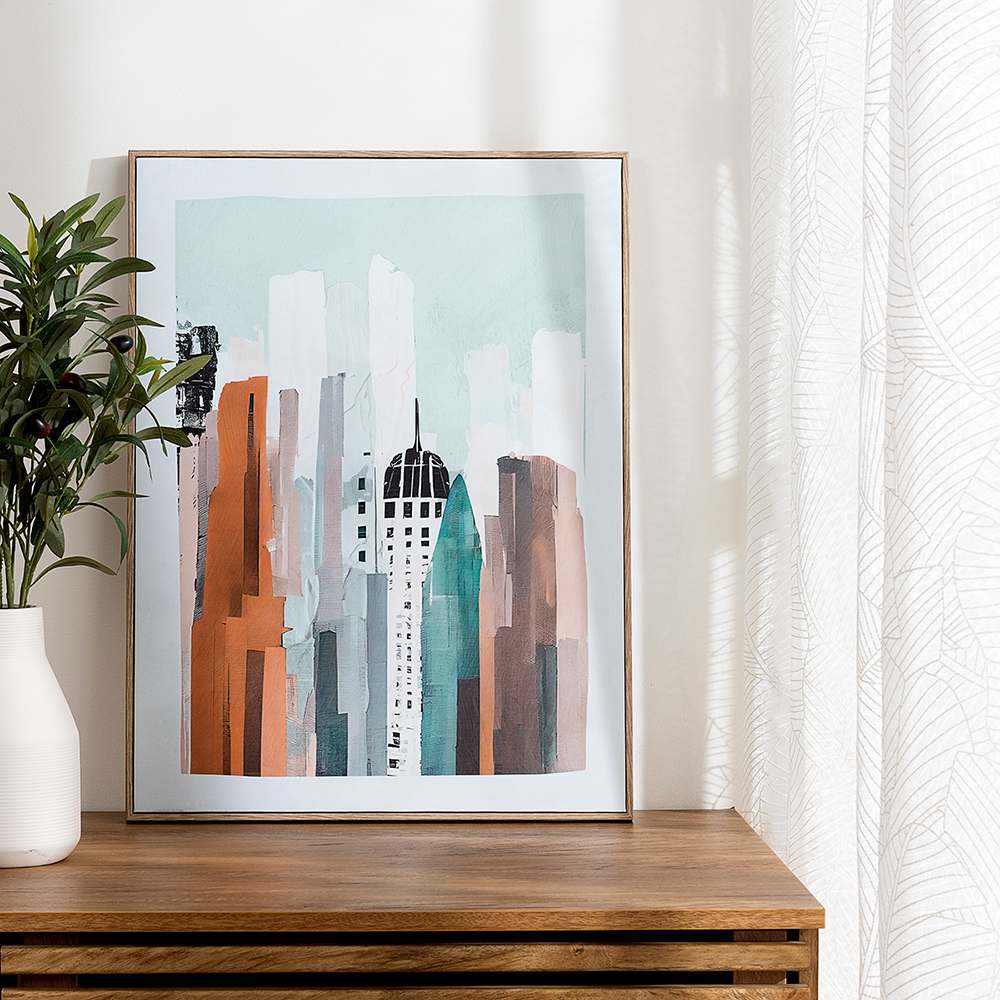 Reproduction sur toile Ville 17 3/4 po x 23 5/8 po VERTUO