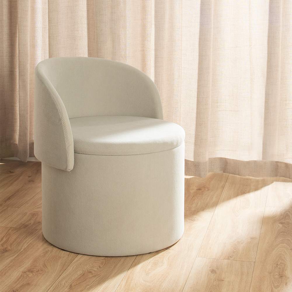 Pouf 3 en 1 avec rangement beige VERTUO