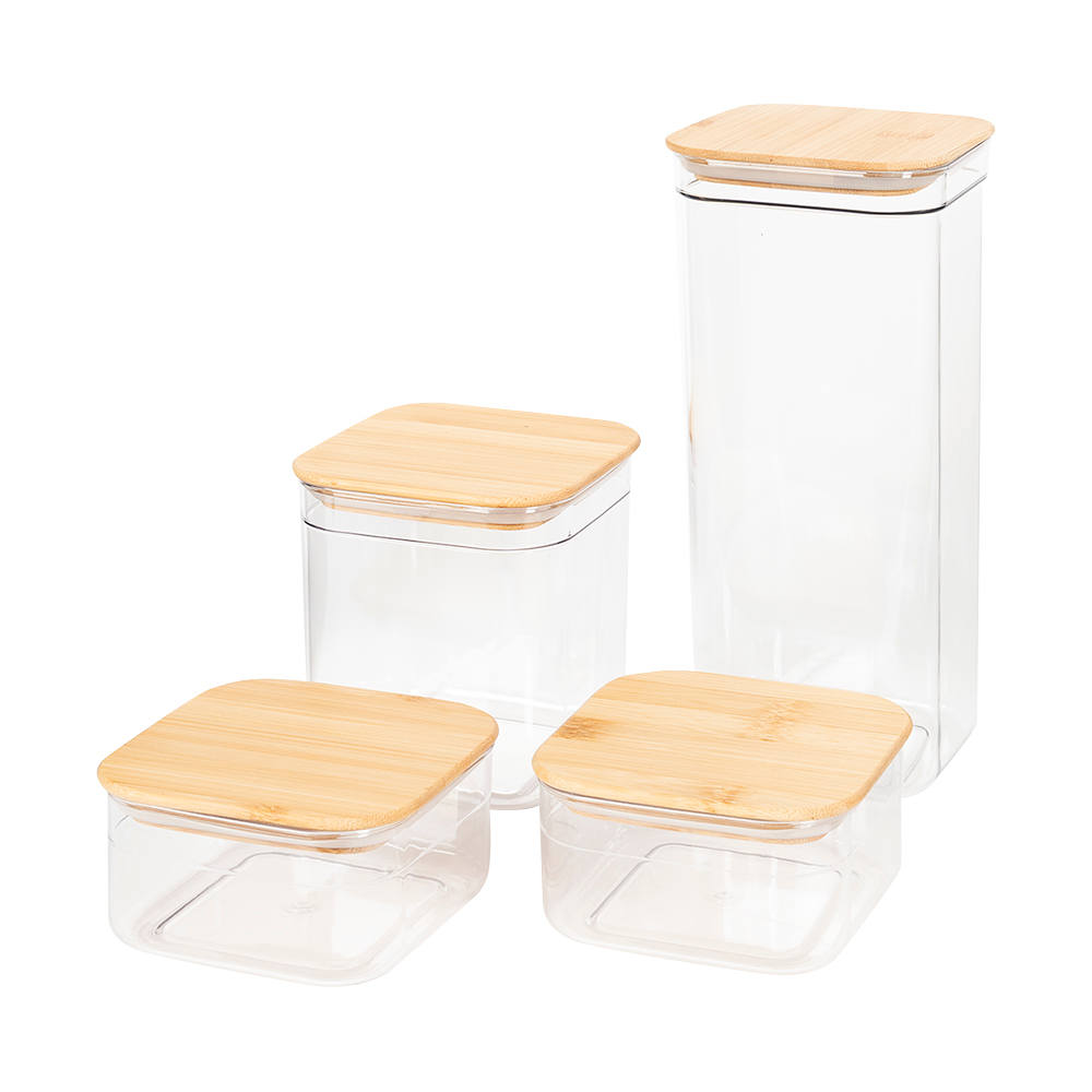 Ensemble de 4 contenants en plastique clair