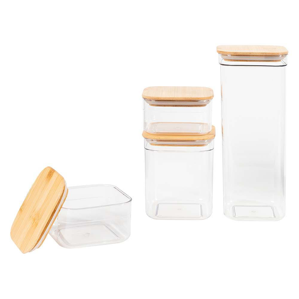 Ensemble de 4 contenants en plastique clair