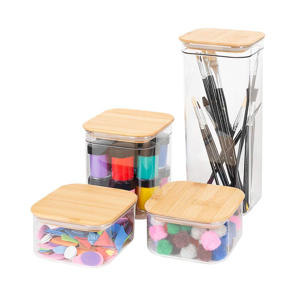 Ensemble de 4 contenants en plastique clair