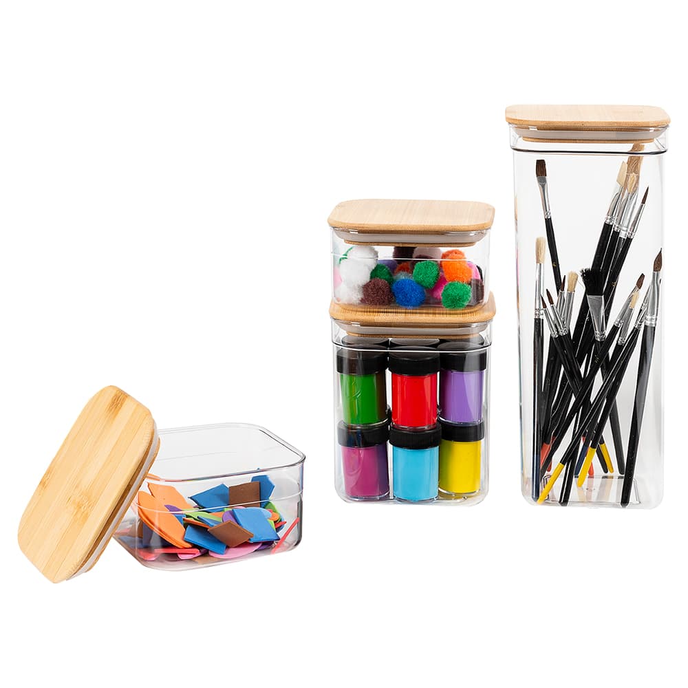 Ensemble de 4 contenants en plastique clair