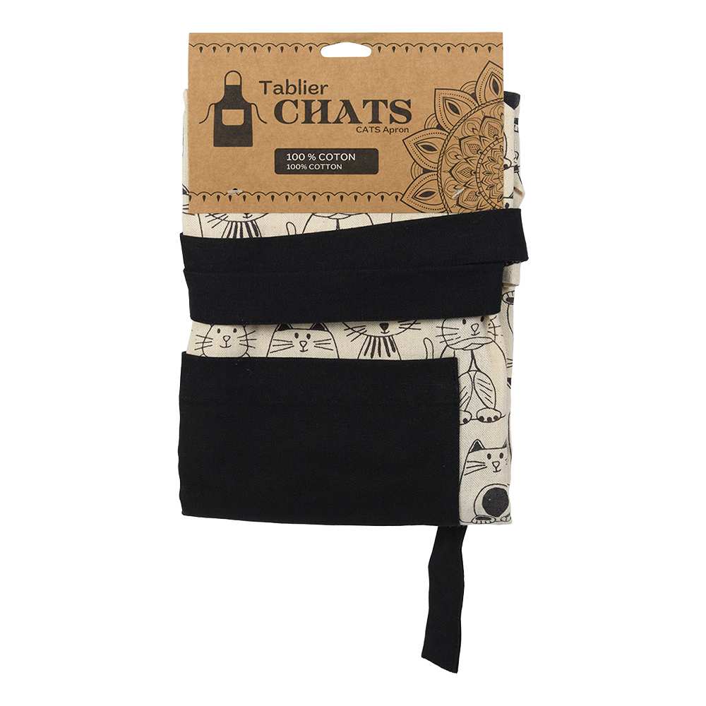 Tablier de chef Chats noir et blanc