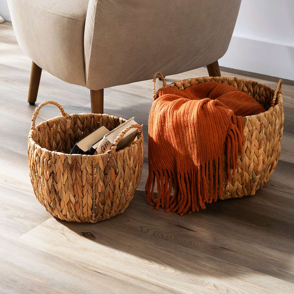 Ensemble de 2 paniers de rangement en fibres naturelles VERTUO