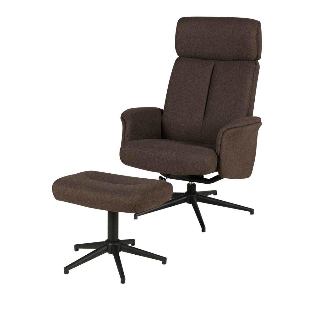ASTELLA Maxim Swivelling and reclining Armchair with Footrest Brown