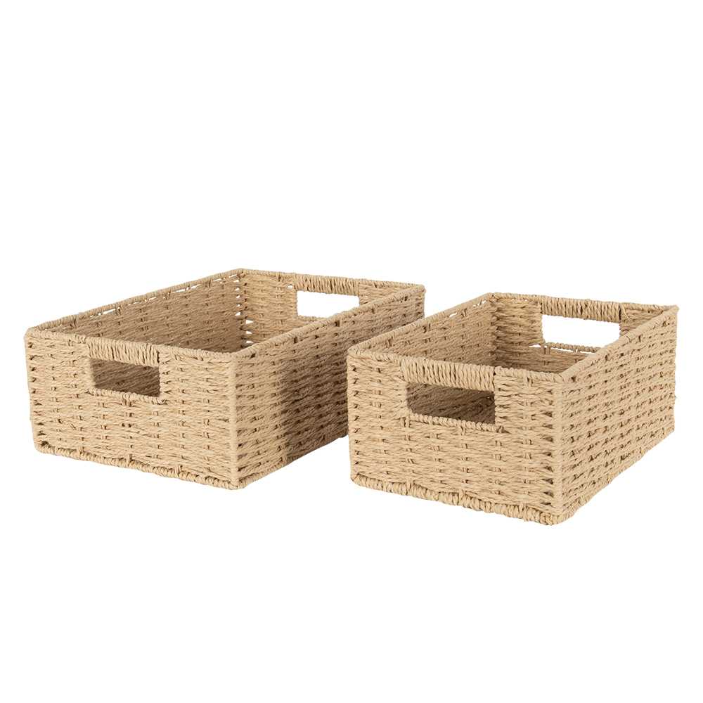 Ensemble de 2 paniers de rangement en fibres naturelles